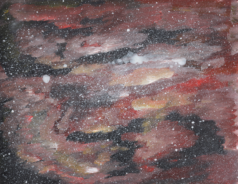 Acrylic on Cardstock 8.5 x 11in For Sale